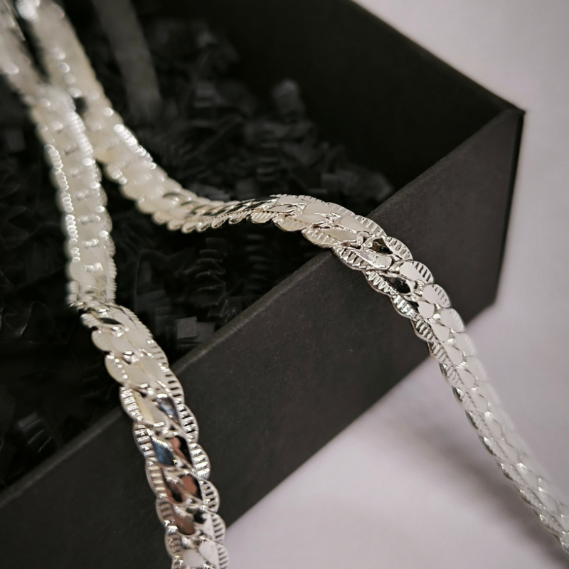 Massiivne hõbedavärvi kett