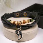 Nahast käevõrude komplekt paarile "Yin ja Yang"