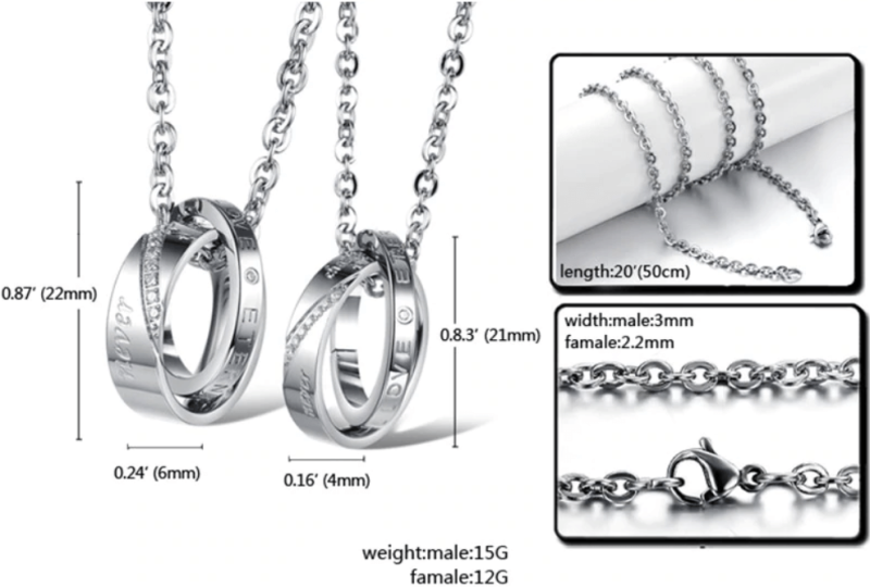 Elegantiškų kaklo papuošalų rinkiniai poroms