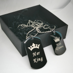 Kaelakeede komplekt paarile "King and Queen"