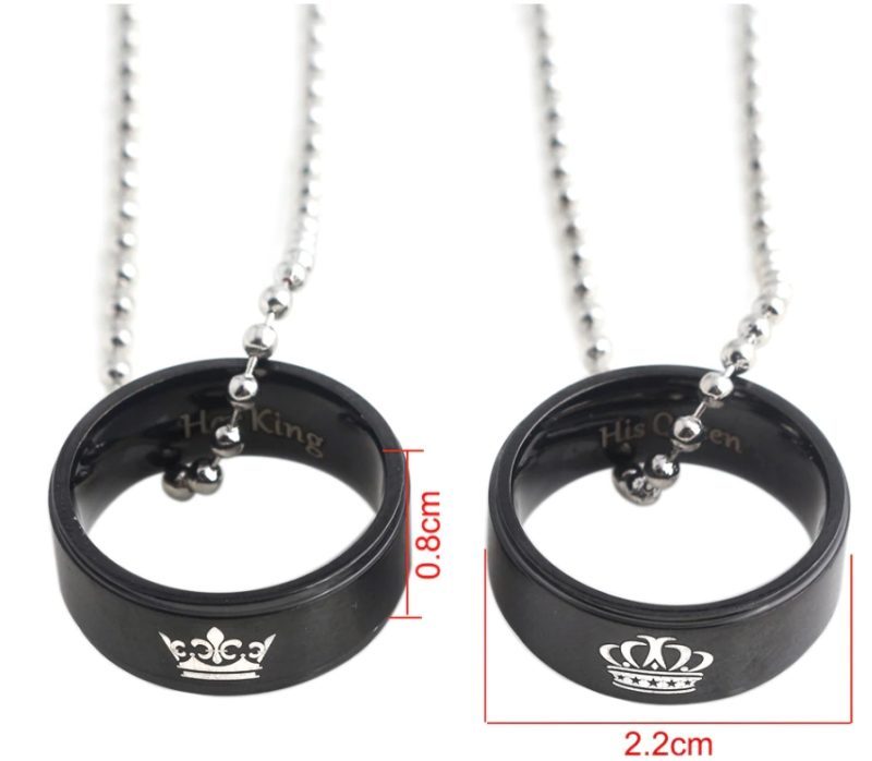 Kaelakeede komplekt paaridele "King and Queen rings"