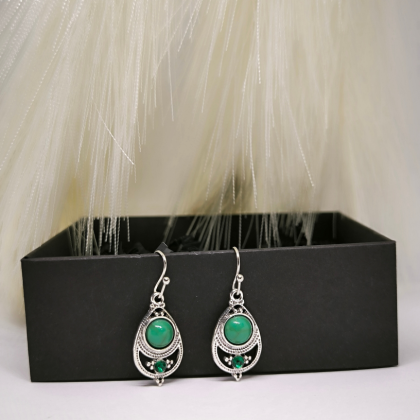 Bohho stiilis kõrvarõngad "Rohelus"