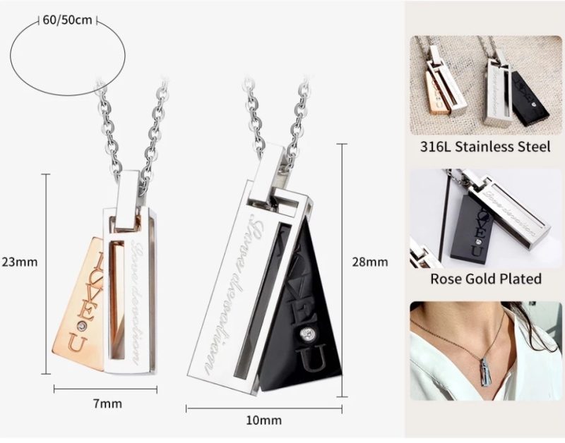 Ristkülikukujuline kaelakeede komplekt