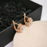 Roosa kulla värvi tsirkooniumiga pidulikud kõrvarõngad