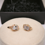 Roosa kulla värvi tsirkooniumiga pidulikud kõrvarõngad