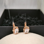 Roosa kulla värvi tsirkooniumiga pidulikud kõrvarõngad