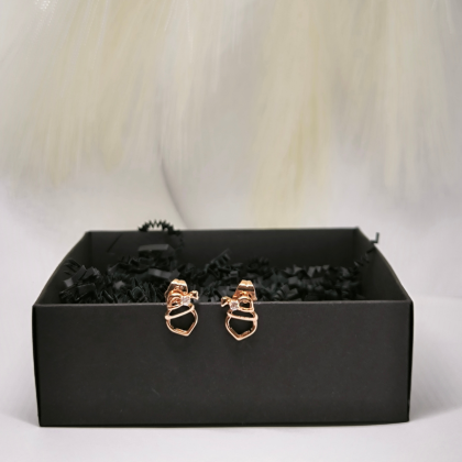 Roosa kulla värvi tsirkooniumiga kõrvarõngad