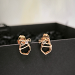 Roosa kulla värvi tsirkooniumiga kõrvarõngad