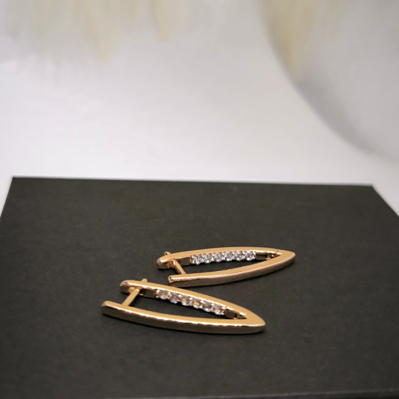 Roosa kulla värvi naiste kõrvarõngad tsirkooniumiga