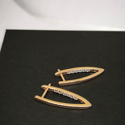 Roosa kulla värvi naiste kõrvarõngad tsirkooniumiga