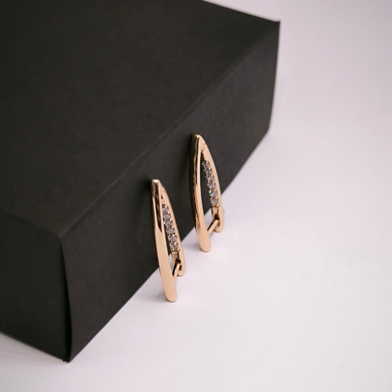 Roosa kulla värvi naiste kõrvarõngad tsirkooniumiga