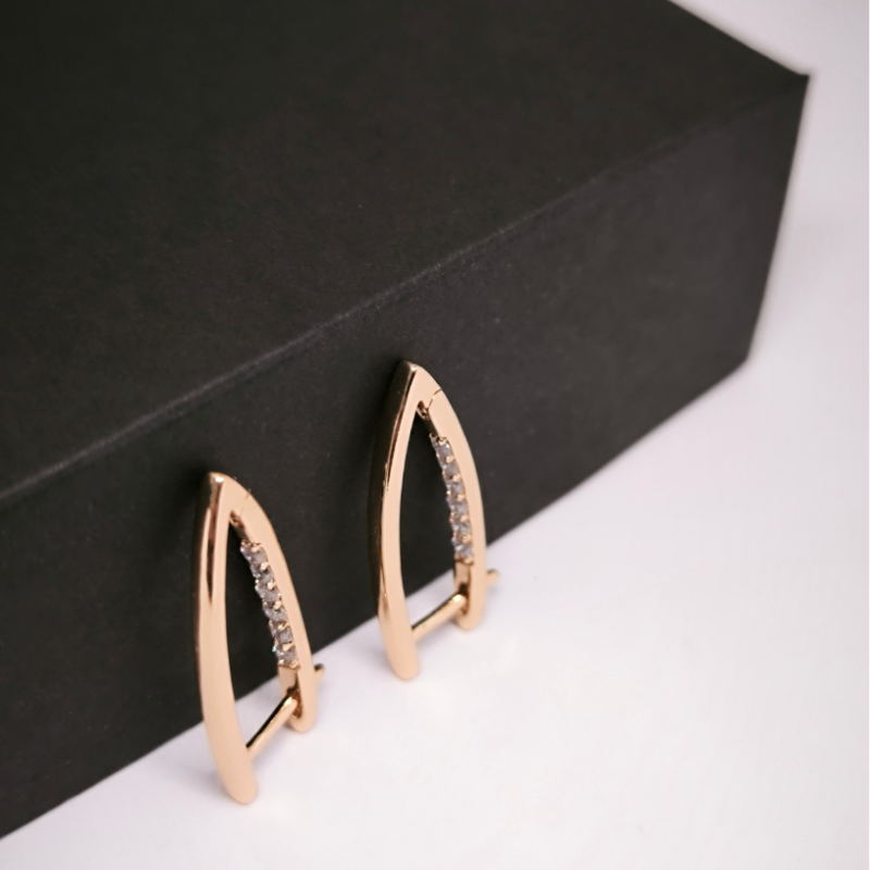 Roosa kulla värvi naiste kõrvarõngad tsirkooniumiga