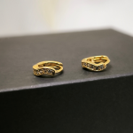 Luksuslikud kuldse värviga kõrvarõngad miniatuursete kristallidega