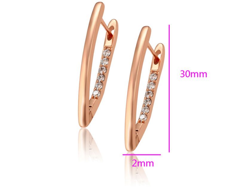 Roosa kulla värvi naiste kõrvarõngad tsirkooniumiga