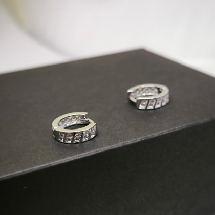 Moodsa disainiga tsirkooniumiga rõngaskujulised kõrvarõngad