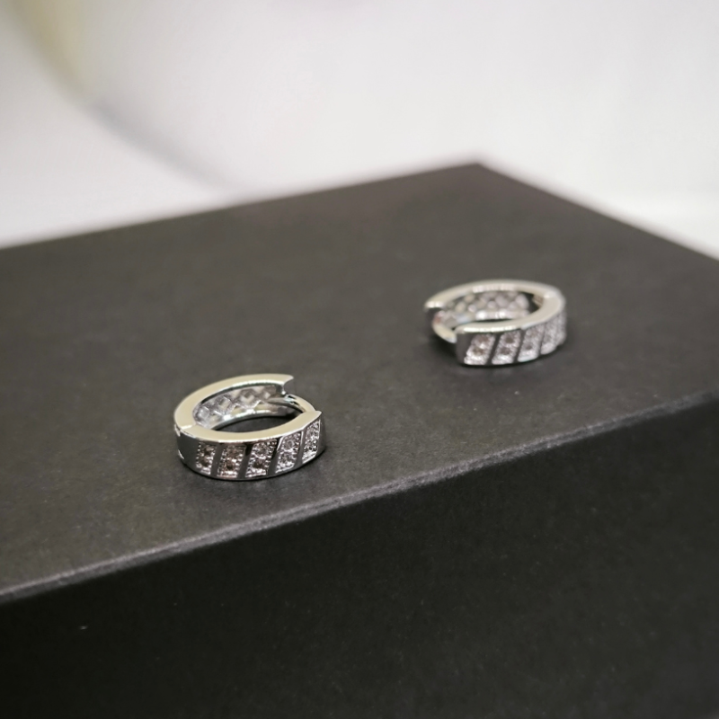 Moodsa disainiga tsirkooniumiga rõngaskujulised kõrvarõngad