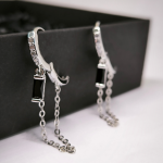 Zirkooniumiga eksklusiivse disainiga kõrvarõngad