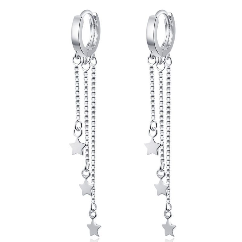 Kõrgekvaliteedilised hõbedavärvi naiste kõrvarõngad