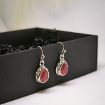 Boheemlaslikus stiilis graveeritud kõrvarõngad värvilise tsirkooniumiga