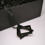 Moodne musta värvi kaelakee ripats ketiga