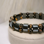 Energeetiline hematiit käevõru tiigrisilmaga