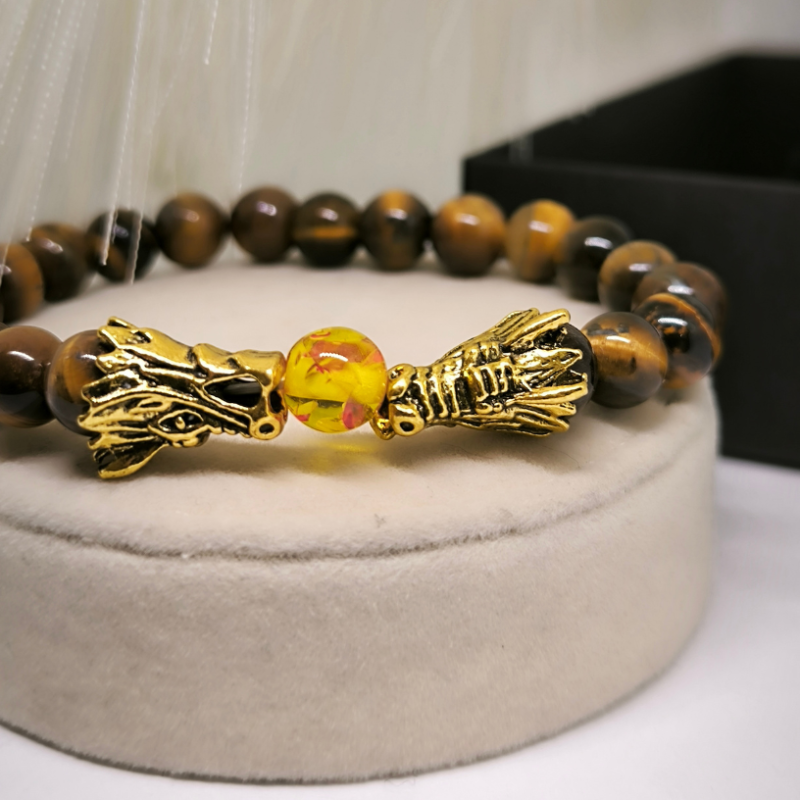 Tiigrisilma helmestega käevõru "Draakonid"