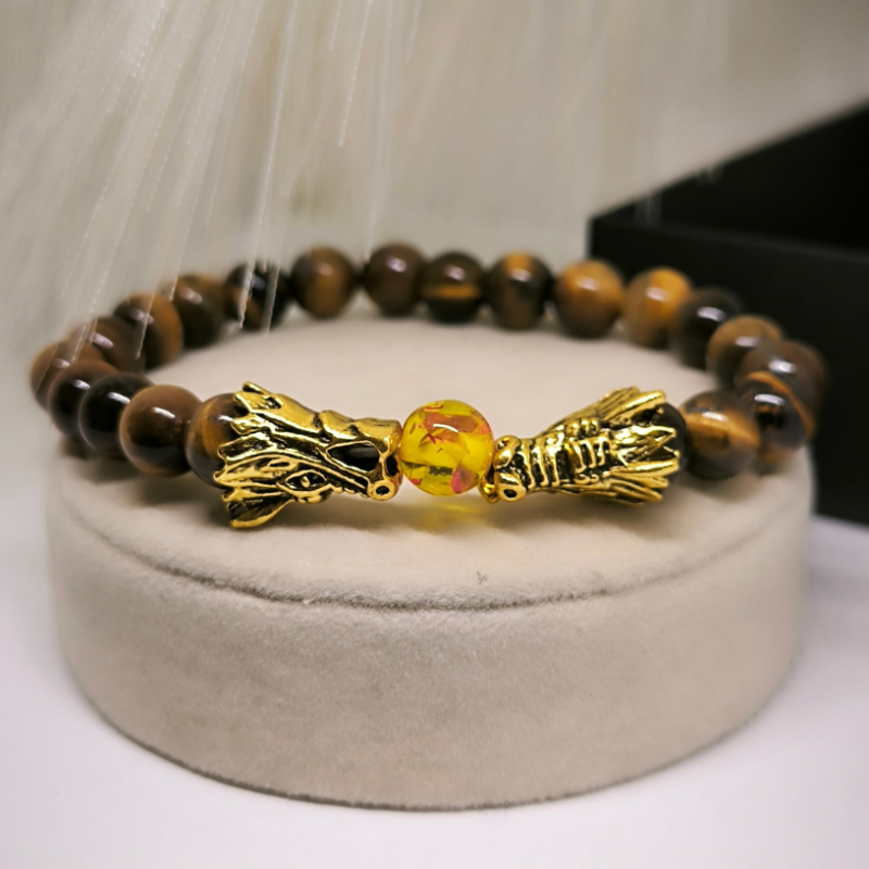 Tiigrisilma helmestega käevõru "Draakonid"