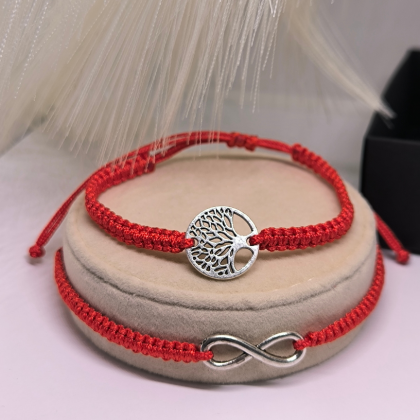 Kangast käevõrude komplekt metallist aktsentidega