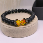 Mattmustade helmestega käevõrude komplekt paaridele