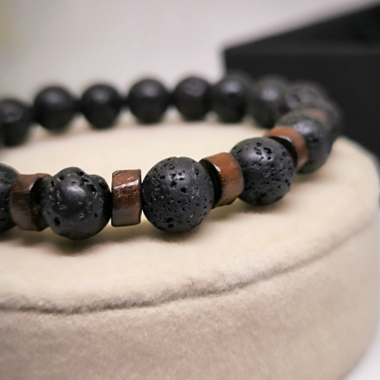 Moodne unisex laavakivi käevõru