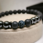 Magnetiline käevõru jalale mustadest Brasiilia kivihelmestest