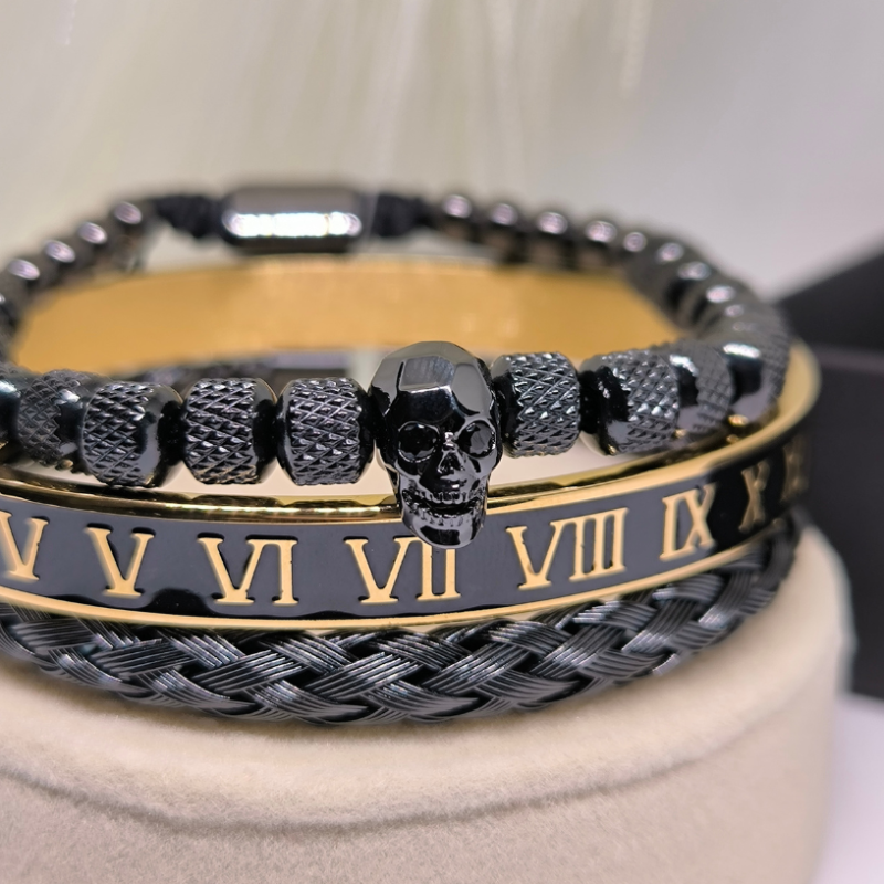 Meeste roostevabast terasest käevõrude komplekt