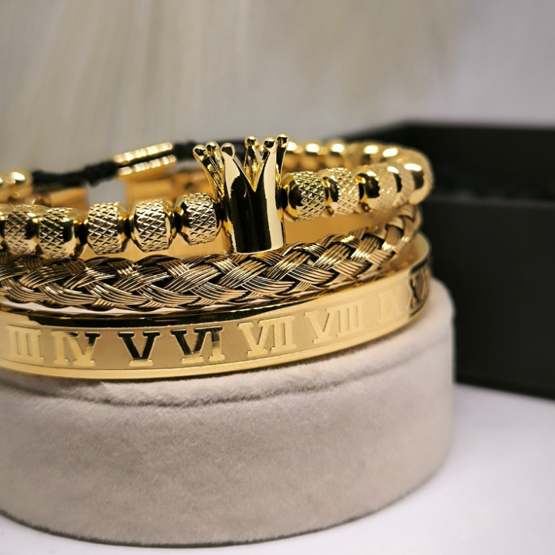 Stiilsete meeste käevõrude komplekt roostevabast terasest