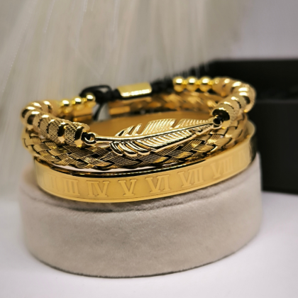 Meeste roostevabast terasest käevõrude komplekt