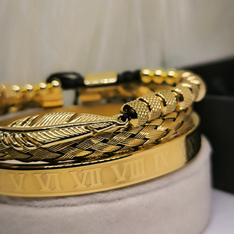 Meeste roostevabast terasest käevõrude komplekt