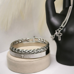 Moodne käevõrude komplekt ristikuju ripatsiga