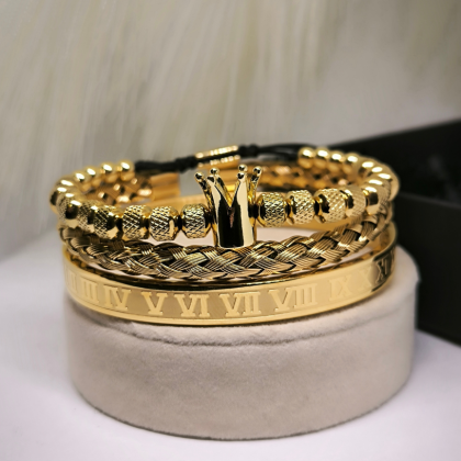 Stiilsete meeste käevõrude komplekt roostevabast terasest