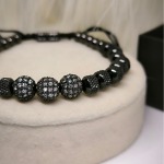 Stiilne musta värvi tsirkooniumiga meeste käevõrude komplekt