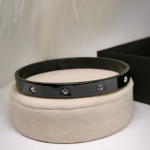 Stiilne musta värvi tsirkooniumiga meeste käevõrude komplekt