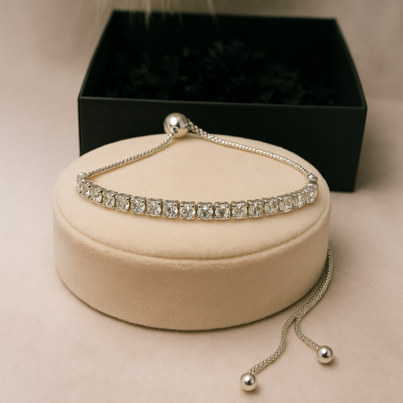 Luksuslik hõbedane "Tennis" käevõru