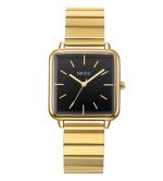 Naiste kuldne roostevabast terasest kell