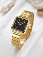 Naiste kuldne roostevabast terasest kell