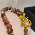 Luksuslik päikesekiviga kaelakee „Kuldne Päikesetõus“