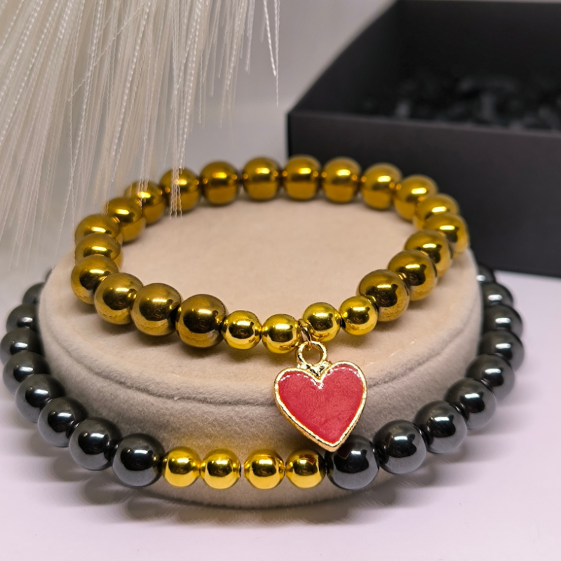 Käevõrud paaridele hematiidiga „Südamete harmoonia“