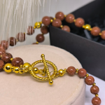 Luksuslik päikesekiviga kaelakee „Kuldne Päikesetõus“