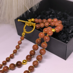 Luksuslik päikesekiviga kaelakee „Kuldne Päikesetõus“