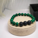 Malahhiidi ja laavakivi käevõrude komplekt „Maa ja tule harmoonia“