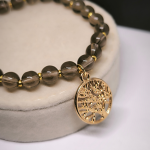 Käsitööna valminud naiste käevõru „Suitsune opaal“