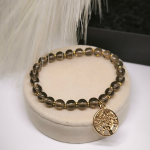 Käsitööna valminud naiste käevõru „Suitsune opaal“