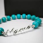 Käsitöö käevõru „Mama“ türkiisidega